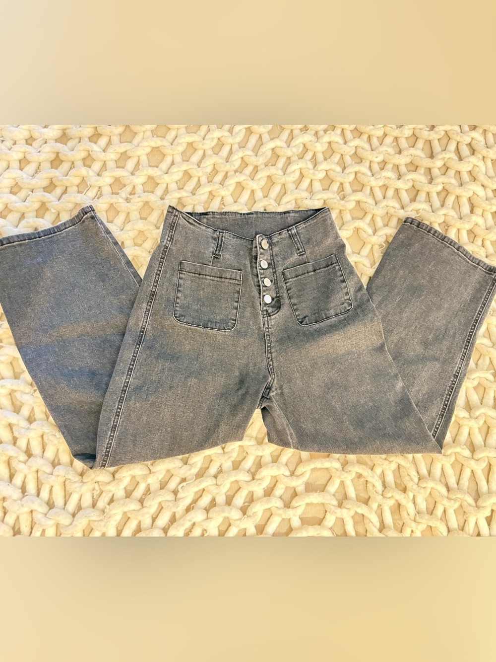 Black wide leg jeans